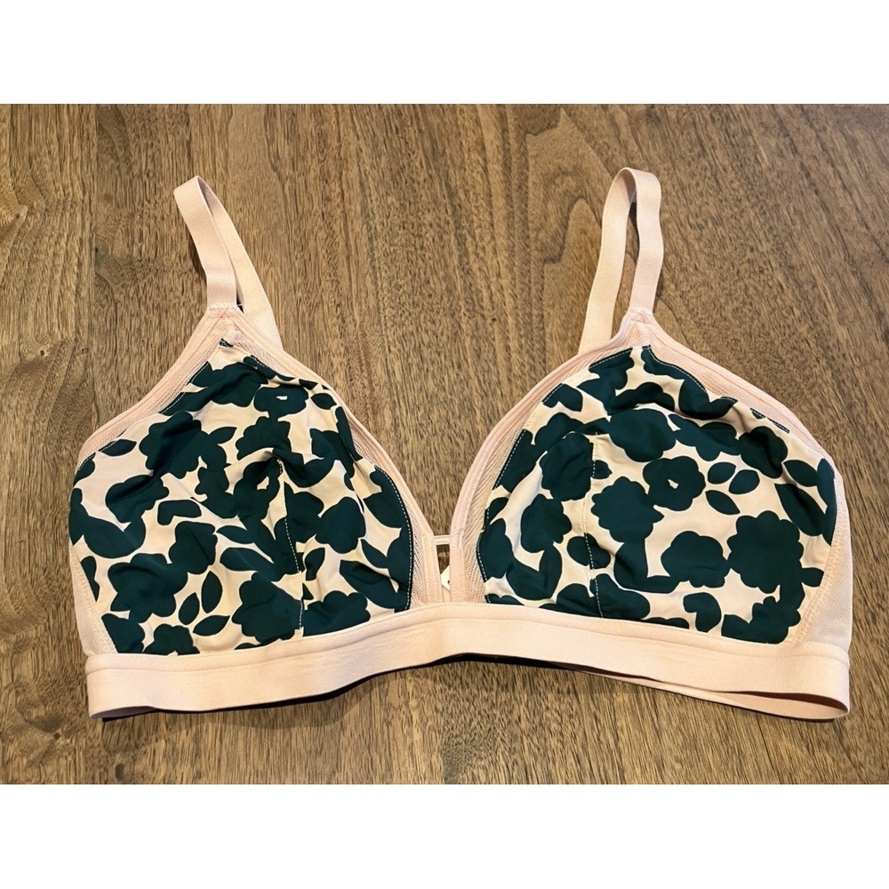 All.You.Lively‎ Wireless Bra Size 2 Floral Triangle Soft Cup Pink